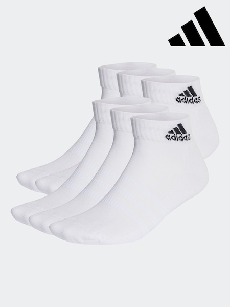 Off White - Adidas Cushioned Sportswear Ankle Socks 6 Pack (D25114) | ‏101‏₪
