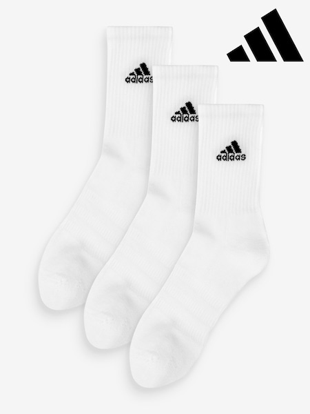 בצבע לבן - Adidas Cushioned Crew Socks 3 Pack (D25129) | ‏60‏₪
