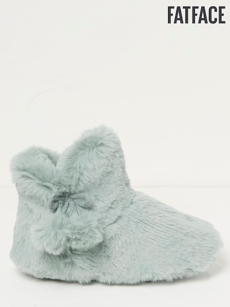 FatFace Green Farah Faux Fur Slipper Boots (D25173) | €17.50