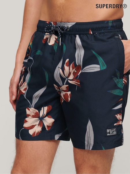 Superdry Navy Vintage Hawaiian Swim Shorts (D25536) | €34