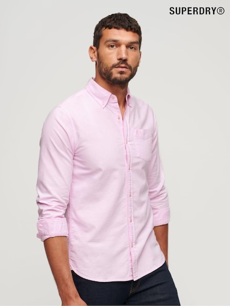Roz oraș - Superdry 100% Bumbac Mânecă lungă Oxford Cămăși (D25577) | 180 LEI