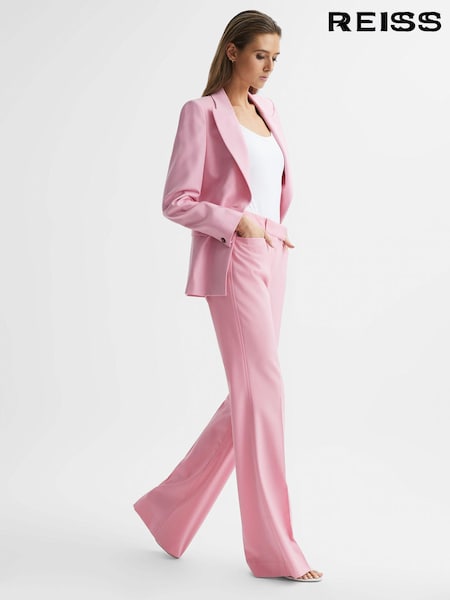 Reiss Pink Blair High Rise Wide Leg Trousers (D25829) | 1,235 QAR