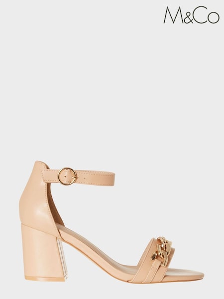 M&Co Natural Chain Detail Heeled Sandals (D25994) | €8.50