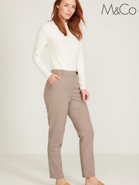 M&Co Brown Check Trousers (D26003) | €8.50
