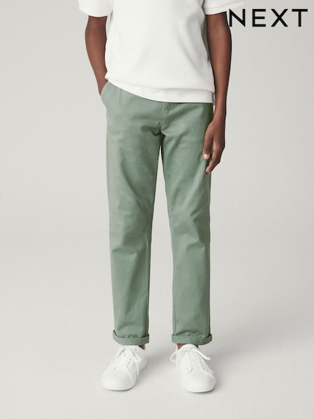 Mineralno zelena - Stretch Chino Trousers (3-16yrs) (D26014) | € 10 - € 15