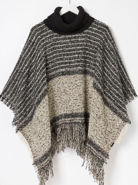 FatFace Black Tweed Poncho (D26022) | €24