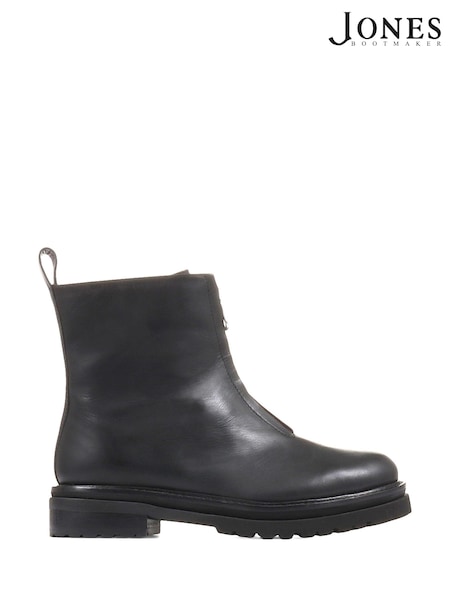 Negru - Jones Bootmaker Lanie Cizme masivă cu fermoar (D26183) | 483 LEI
