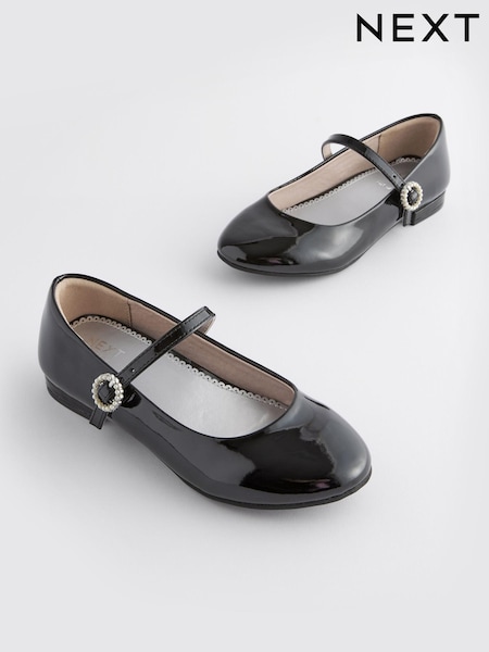 Black Patent Mary Jane Jewel Buckle Occasion Shoes (D27336) | € 7 - € 9