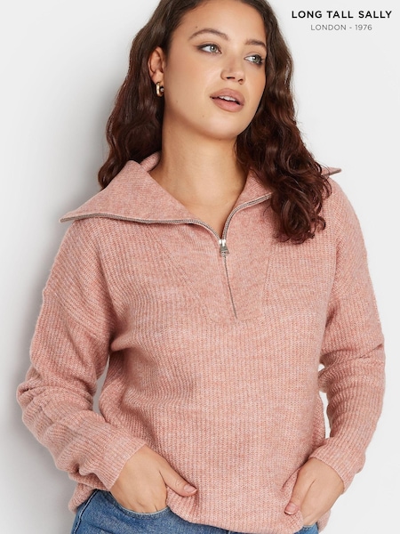 Long Tall Sally Pink Zip Funnel Neck Jumper (D27458) | €21.50