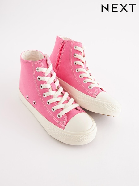Pink Standard Fit (F) Lace-Up High Top Trainers (D27626) | 47 QAR - 64 QAR
