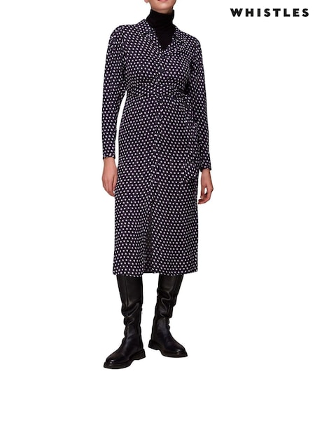 Whistles Natural Dotted Spot Print Shirt Dress (D27772) | €79