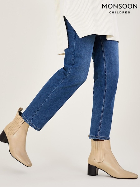 Monsoon Square Toe Leather Chelsea Boots (D27900) | 286 LEI