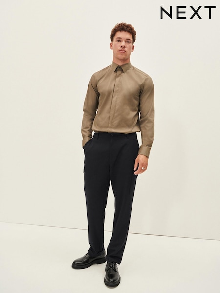 Khaki Green EDIT Stretch Shirt (D27966) | €21