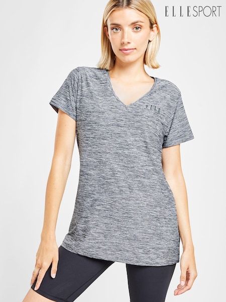 Elle Sport Grey Poly V-Neck T-Shirt (D28106) | €23