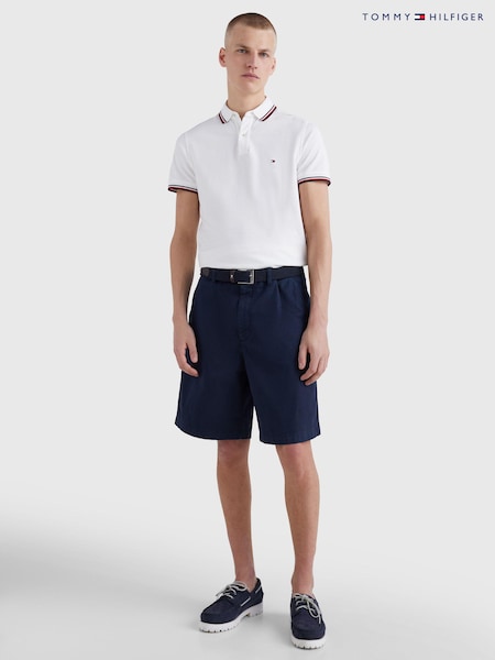 Tommy Hilfiger White Slim Fit Organic Cotton Polo Shirt (D28369) | AED218