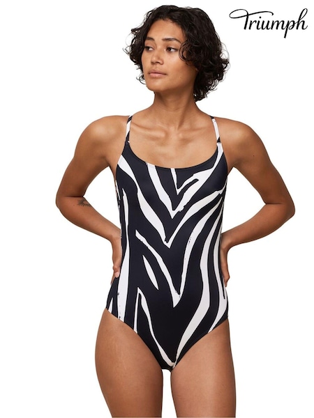 Triumph Black Zebra Print Padded Swimsuit (D28434) | €24