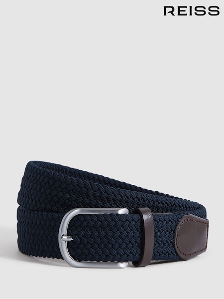 Reiss Navy Elmont Woven Belt (D28899) | €88