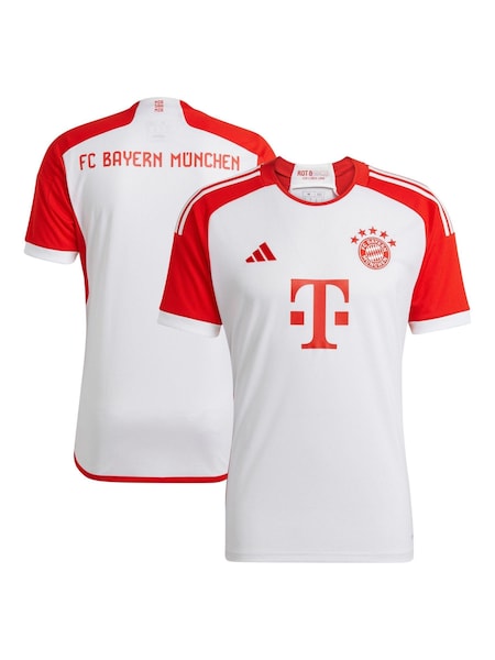 adidas White FC Bayern 23/24 Kids Home Jersey (D28906) | AED61