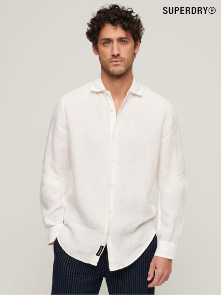 Superdry Optic Studios Casual Linen Long Sleeved Shirt (D29296) | €31