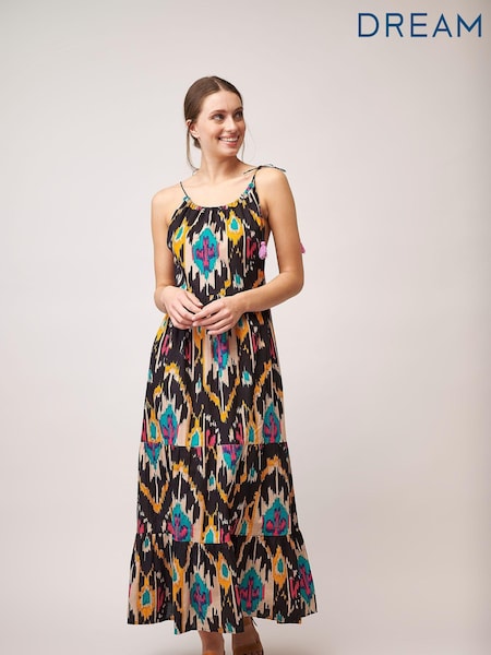 Dream Black Printed Saima Maxi Dress (D29735) | €68