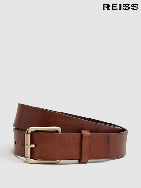 Reiss Tan Grayson Leather Rivet Belt (D29776) | €99