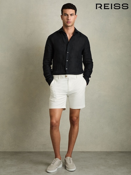 Reiss White Wicket S Short Length Casual Chino Shorts (D29786) | 573 QAR