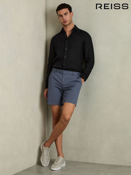 Reiss Airforce Blue Wicket S Short Length Casual Chino Shorts (D29798) | ₪569