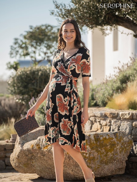 Seraphine Mock Wrap Front A-Line Maternity Dress (D29819) | €45