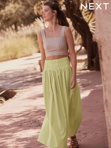 Желтый - Elasticated Waist Midi Skirt (D29863) | €10