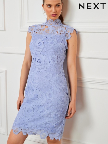 Синий - Lace Mini Shift Dress (D29883) | €13