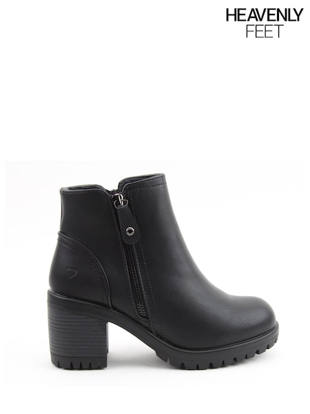 Black - Heavenly Feet Ladies Ankle Black Boots