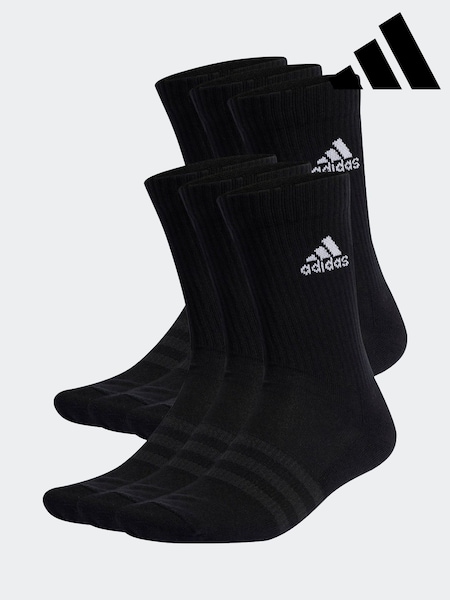 adidas Dark Black Cushioned Crew Socks 6 Pack (D30475) | €29