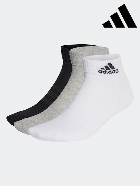 adidas Multi Cushioned Sportswear Ankle Socks 3 Pack (D30480) | $17