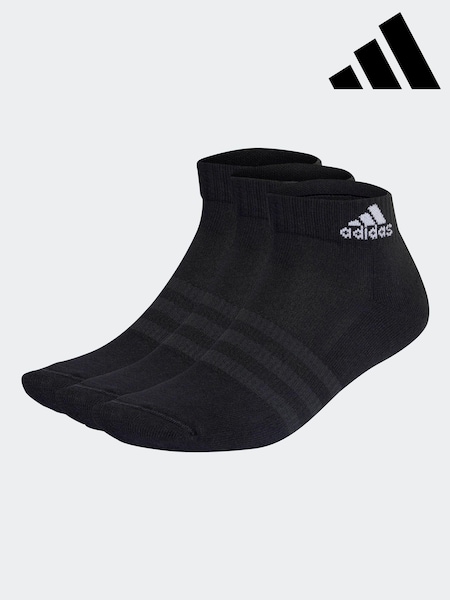 adidas Black Cushioned Sportswear Ankle Socks 3 Pack (D30482) | €5