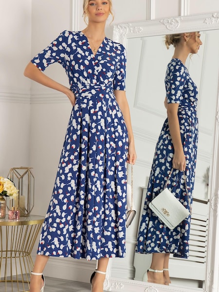 Blau - Jolie Moi – Kiera – Maxikleid mit Wickeldesign vorn (D30564) | 65 €