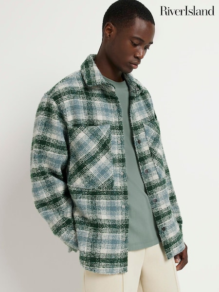 River Island Green Check Overshirt (D30692) | €27