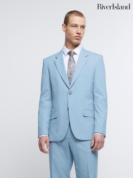 River Island Blue Slim Fit Suit Jacket (D30741) | €24