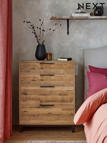 Dark Bronx Oak Effect 4 Drawer Chest of Drawers (D30860) | €430