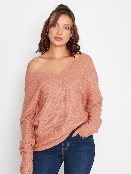 Pink - Long Tall Sally V-Neck Jumper (D30868) | 12 €