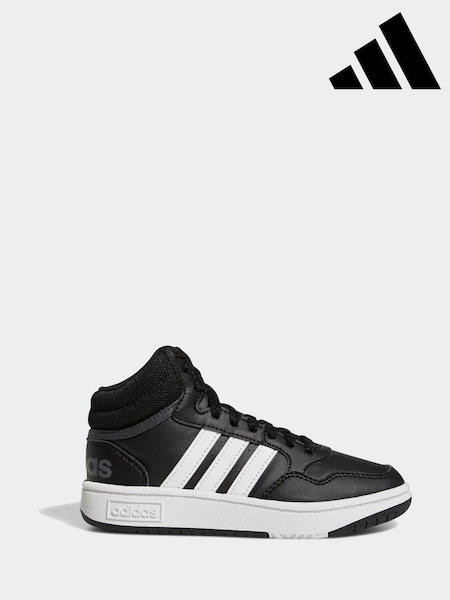 adidas Black/White Hoops Mid Trainers (D30916) | R$ 345