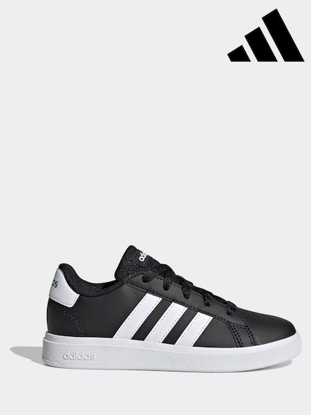 adidas Black/White Grand Court Lace-Up Trainers (D32059) | R$ 295