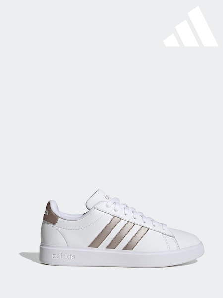 adidas White/Silver Grand Court 2.0 Trainers (D32236) | R$ 690