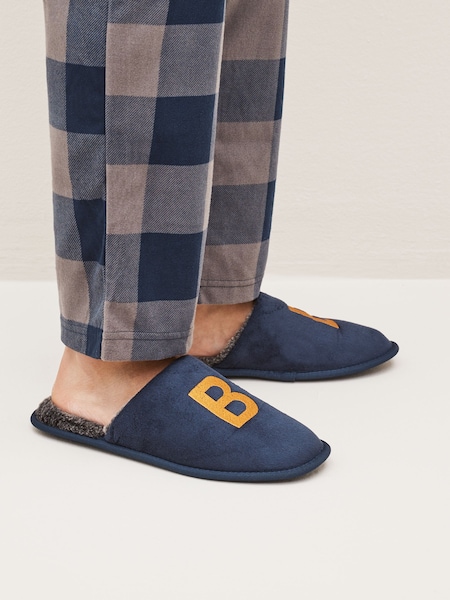 Navy Blue Small Monogram Slippers (D32297) | €9
