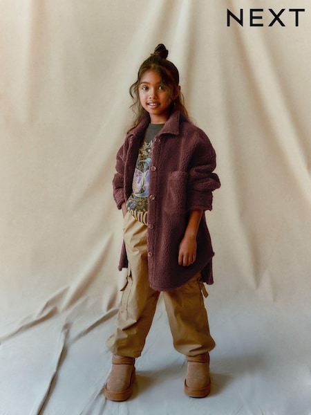 Tan Brown Short Warm Lined Water Repellent Suede Pull-On Boots (D32342) | €13 - €16.50