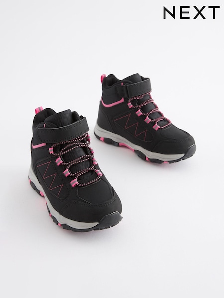 Black/Pink Waterproof Thermal Lined Hiker Boots (D32348) | €18.50 - €22.50
