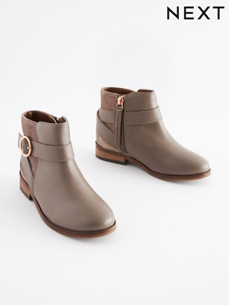 Natur/Braun - Leather Ankle Boots (D32359) | 11 € - 13 €