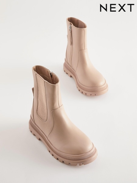 Nude Pink Chunky Chelsea Sock Boots (D32375) | €10 - €12