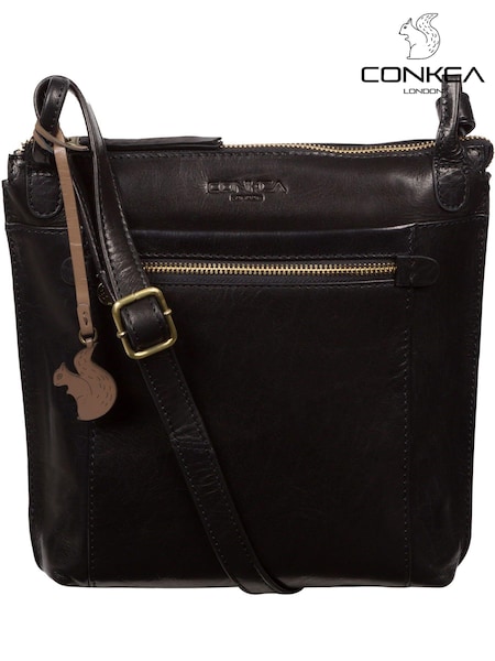 Negro - Conkca Rego Leather Cross Body Bag (D32534) | 78 €