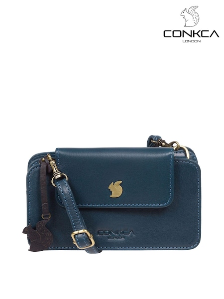 Schnorchel/Blau - Conkca Little Wonder Leather Cross-body Clutch Bag (D32810) | 76 €