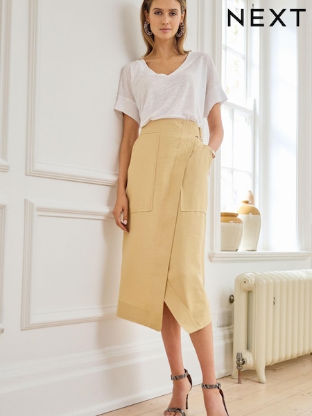 Stone Tailored Wrap Midi Skirt (D32881) | €9